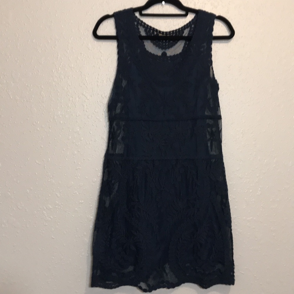 Express lace embroidered mini bodycon dress S